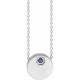 Platinum Lab Grown Blue Sapphire 16 inch Necklace