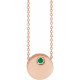 14K Rose Natural Emerald 16-18" Necklace