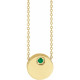 14 Karat Yellow Gold Lab Grown Emerald 16 inch Necklace