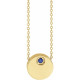 14 Karat Yellow Gold Lab Grown Blue Sapphire 16 inch Necklace