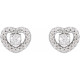Sterling Silver 0.33 Carat Natural Diamond Heart Earrings
