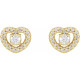 14 Karat Yellow Gold 0.33 Carat Natural Diamond Heart Earrings