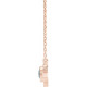 14 Karat Rose Gold Aquamarine Gem and .03 Carat Diamond Art Deco 16 inch Necklace