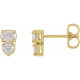 14 Karat Yellow Gold 0.50 Carat Natural Diamond  Two Stone Earrings