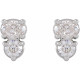 Platinum 0.50 Carat Natural Diamond  Two Stone Earrings