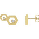 14 Karat Yellow Gold .08 Carat Natural Diamond Honeycomb Earrings