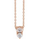 14 Karat Rose Gold 0.25 Carat Diamond Two Stone 16 inch Necklace