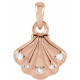 14 Karat Rose Gold .03 carat Diamond Seashell Pendant