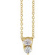 14 Karat Yellow Gold 0.25 Carat Natural Diamond Tw2 Stone 16 inch Necklace