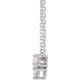 14K White 0.25 Carat Natural Diamond Tw2 Stone 16 inch Necklace