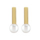 14 Karat Yellow Gold Cultured Seed Pearl Bar Earrings