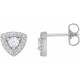 14 Karat White Gold 0.40 Carat Natural Diamond Halo Style Earrings