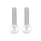 Platinum Cultured Seed Pearl Bar Earrings