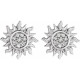 Sterling Silver .02 Carat Natural Diamond Sun Earrings