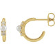 14 Karat Yellow Gold Cultured Seed Pearl and Ethiopian Opal Huggie Earrings