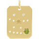 14 Karat Yellow Gold Peridot and .0075 carat Diamond Gemini Zodiac Constellation Pendant