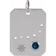 Sterling Silver Blue Sapphire and .0075 carat Diamond Capricorn Zodiac Constellation Pendant