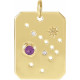 14 Karat Yellow Gold Amethyst and .0075 carat Diamond Sagittarius Zodiac Constellation Pendant