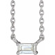 14K White .07 Carat Natural Diamond Solitaire 16 inch Necklace