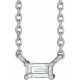 Sterling Silver 0.12 Carat Natural Diamond Solitaire 16 inch Necklace