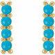 14 Karat Yellow Gold Natural Turquoise Bar Earrings