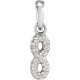 Platinum .03 Carat Natural Diamond Petite Infinity Pendant