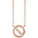 14 Karat Rose Gold .03 Carat Diamond Circle 18 inch Necklace