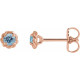 14 Karat Rose Gold 3 mm Natural Aquamarine Claw Prong Rope Earrings