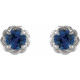 14K White 4 mm Lab-Grown Blue Sapphire Claw-Prong Rope Earrings