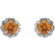 Platinum 4.5 mm Natural Citrine Claw Prong Rope Earrings