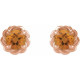 14 Karat Rose Gold 4.5 mm Natural Citrine Claw Prong Rope Earrings