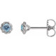 Platinum 4.5 mm Natural Aquamarine Claw Prong Rope Earrings