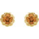 14 Karat Yellow Gold 4.5 mm Natural Citrine Claw Prong Rope Earrings