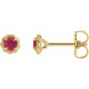 14K Yellow 4.5 mm Lab-Grown Ruby Claw-Prong Rope Earrings
