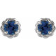 Platinum 5 mm Lab Grown Blue Sapphire Claw Prong Rope Earrings