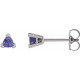 Platinum 3 mm Trillion Natural Tanzanite V Prong Earrings