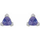 Platinum 5 mm Trillion Natural Tanzanite V Prong Earrings