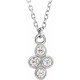 14K White 0.12 CDiamond Cluster 16 inch Necklace