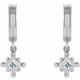 Platinum 0.20 CT Natural Diamond Beaded Bezel Set Hoop Earrings