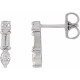 14 Karat White Gold 0.25 Carat Natural Diamond Multi Shape Bar Earrings