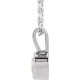14K White 0.25 Carat Natural Diamond Bezel Set Solitaire 16 inch Necklace