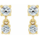 14 Karat Yellow Gold 0.33 Carat Natural Diamond  Two Stone Earrings