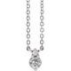 Platinum Natural White Sapphire and .015 Carat Natural Diamond 18 inch Necklace