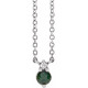 14 Karat White Gold Natural Green Sapphire and .015 Carat Natural Diamond 18 inch Necklace