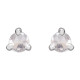 Platinum .08 Carat Rose Cut Natural Diamond 3 Prong Claw Earrings