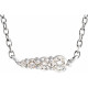 14K White 0.10 Carat Natural Diamond Graduated 16 inch Necklace