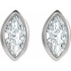Platinum .06 Carat Natural Diamond Solitaire Bezel Set Earrings