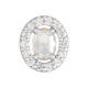 Sterling Silver 0.16 carat Diamond Rose Cut Halo Style Pendant