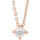 14K Rose Natural Rainbow Moonstone Cabochon 16 inch Necklace