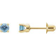 14 Karat Yellow Gold Natural Aquamarine Earrings